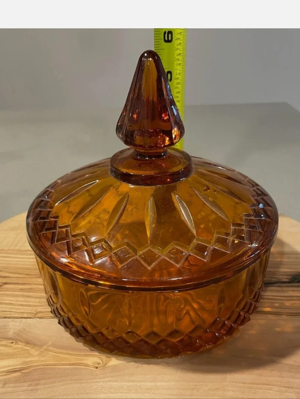 Amber Glass Candy Dish.